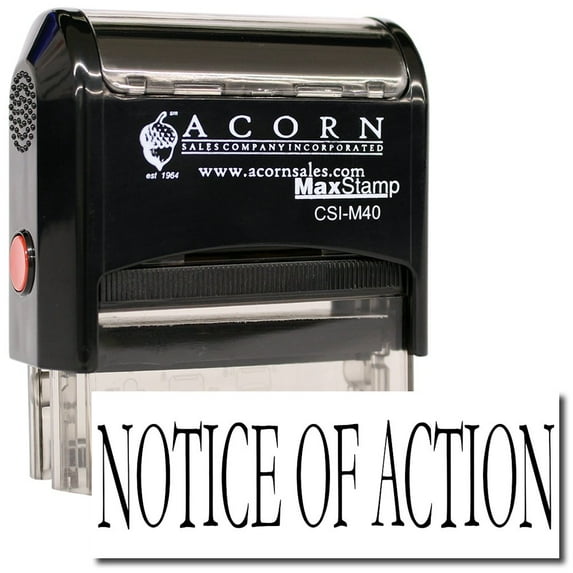 Large Self-Inking Notice Of Action Stamp with Orange Ink