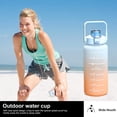 thumbnail image 4 of Botella de agua grande con popote - Marcador motivacional de tiempo y volumen de agua (B), 4 of 5