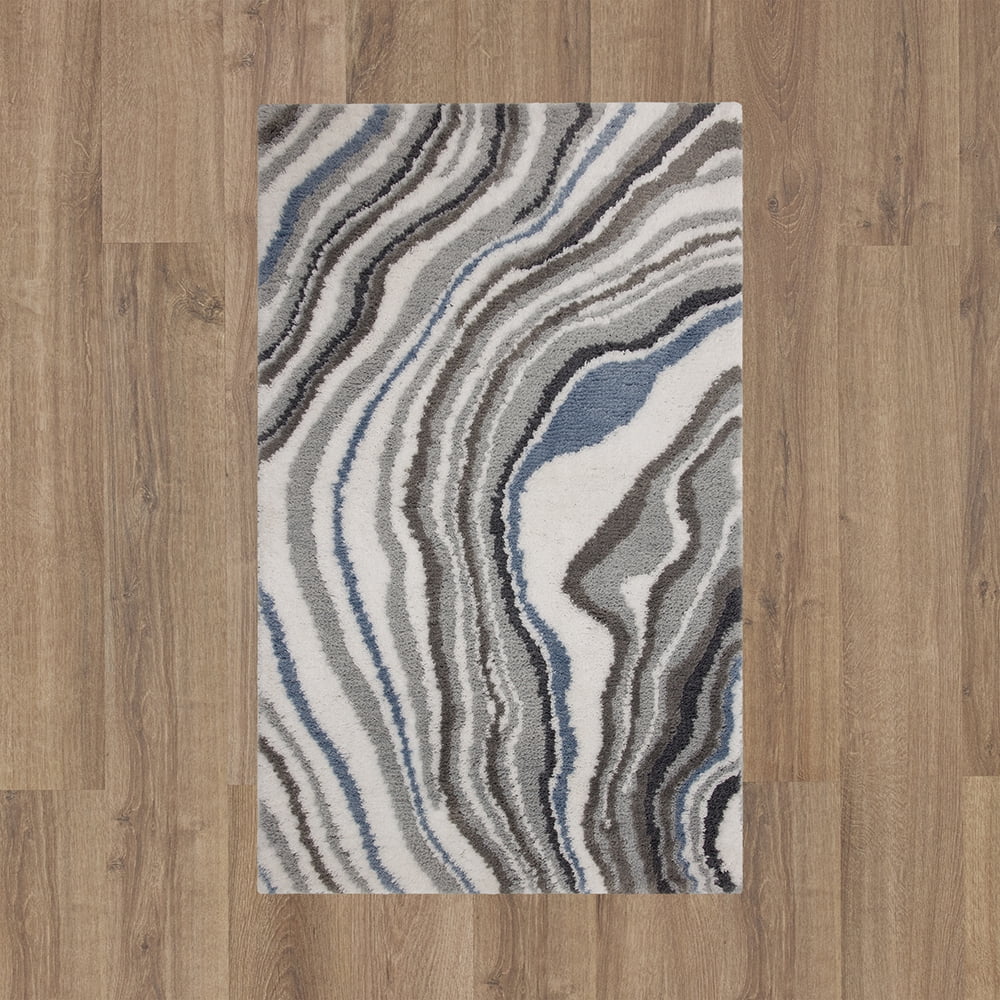 Mohawk Home Serpentine Bath Mat, Blue Fog, 2' 3" x 3' 9"