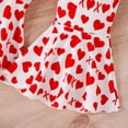 thumbnail image 6 of Youmylove Two Piece Girls Outfits Toddler Girls Valentine'S Day Long Sleeve Letter Romper Bodysuits Hearts Printed Bell Bottoms Pants Headbands Kids Outfits, 6 of 8