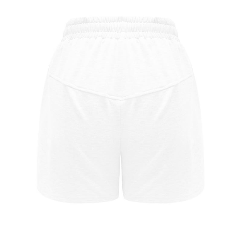 【Anyone more】Gain Roll-up Cotton Shorts AXXD Clearance Shorts For Women,Solid Color Wide Leg Loose