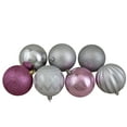 thumbnail image 3 of Northlight Shatterproof 3-Finish Christmas Ball and Finial Ornaments -  Pink and Silver - 75ct, 3 of 5