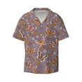 thumbnail image 4 of Uemuo Daisies Flowers Pattern Cotton Linen Short Sleeve Shirts,Casual Lightweight Button Down Shirts,Vacation Beach Summer Tops-X-Large, 4 of 7