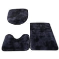 thumbnail image 1 of FloreceBien Alfombra de pelo largo teñida de felpa para inodoro, juego de tres piezas de almohadillas antideslizantes para pies, absorbente para baño, 1 of 5