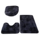 thumbnail image 1 of FloreceBien Alfombra de pelo largo teñida de felpa para inodoro, juego de tres piezas de almohadillas antideslizantes para pies, absorbente para baño, 1 of 5