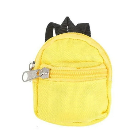 Mini Backpack Keychain Small Yellow Nylon Zipper Bag Pendant with Storage Function For Keys Bag Handbag Decoration 1PC Yellow