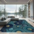 thumbnail image 2 of ODIKA 6'x9' Ultra-Soft Area Rug, Music Note Cd Geometric Circle Abstract Record Album Inspired None Washable, Bare feet friendly, Silk-Touch for Guest Room, Bedroom, 2 of 7