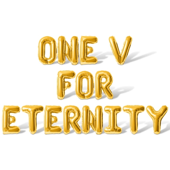 Letter Balloons - ONE V FOR ETERNITY 16" 16" Inch Alphabet Letters Foil Mylar Balloon Bachelorette Party Banner (Gold)
