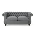 thumbnail image 3 of 61 inch Love Seat Couches, Upholstered Sofa Sleeper Couch with Pillows, Loveseat Sofa for Living Room, Apartment, Office,Apartmen, Dark Gray, 3 of 9