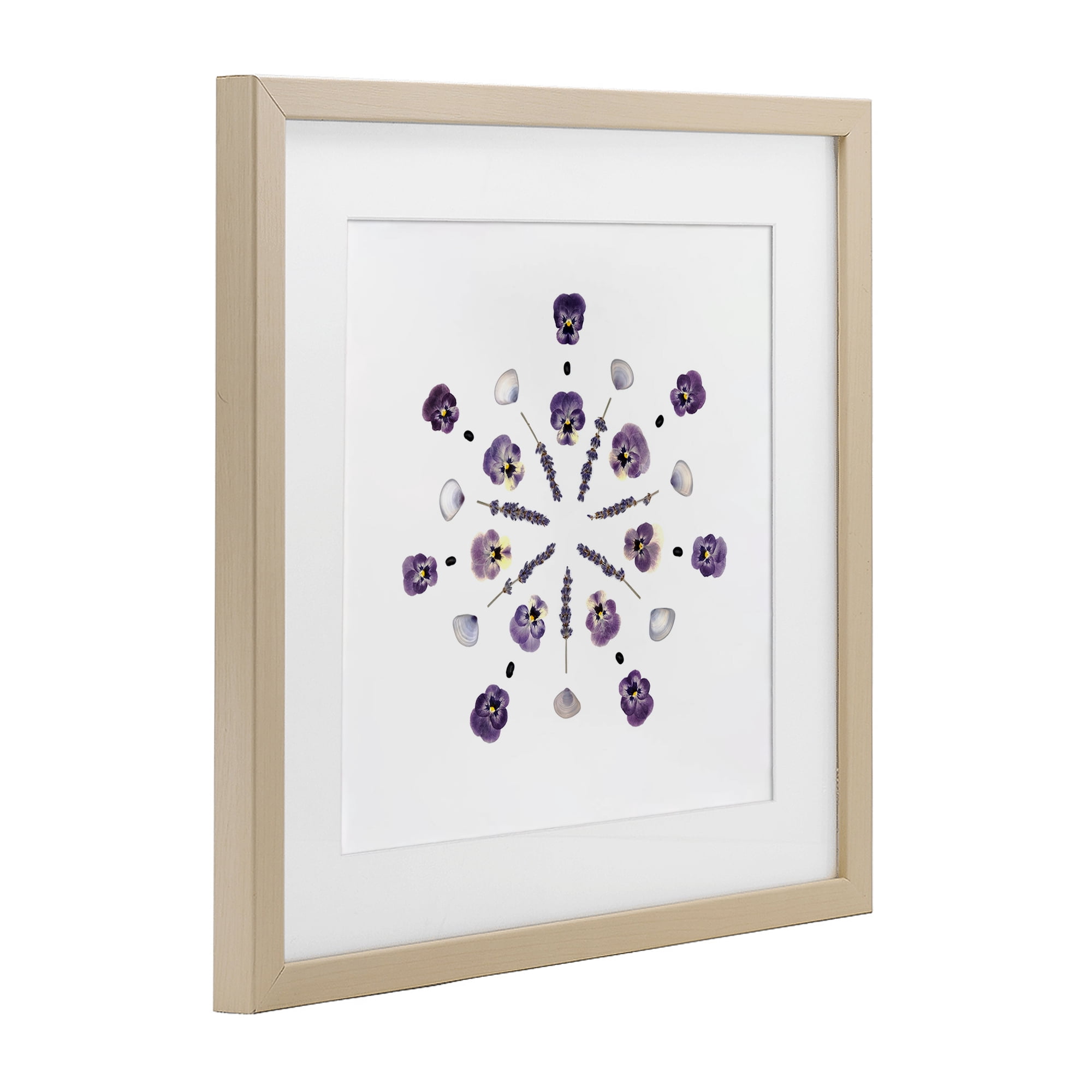 Stupell Industries Pansies & Lavender Symmetry Birch Framed Print Under Glass, design by Beth Adoette