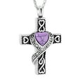 thumbnail image 3 of Cross Necklace February Birthstone Necklace for Ashes of Loved One Cremation Jewelry for Ashes Holder Urn Pendants with Chain, 3 of 9