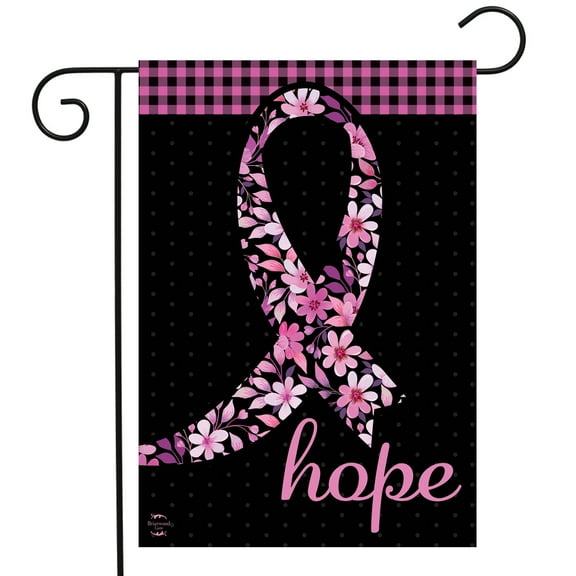 Briarwood Lane Hope Ribbon Floral Garden Flag