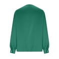 thumbnail image 6 of SYMOID Womens Satin Blouse Long Sleeve Emerald Green, V Neck Work Shirt Wrinkle Free Office Top, Elegant Dressy Blouse Machine Washable Professional Shirt,Size S, 6 of 7