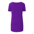 thumbnail image 5 of Tauxra Plus Size V Neck T Shirts Women Short Sleeve Tops Casual Summer Tshirts Loose Fit Tee Purple M, 5 of 5