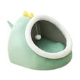 thumbnail image 5 of cat warm Bed for Indoor Cats with Removable Cushion Durable Puppy Kitten Cushioned Bed Semi Enclosed Lovely Dinosaur Shape Cat Bed Cave Nest S, 5 of 5