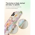thumbnail image 4 of Case for iPhone 12 - Vivid Retro Oil Painting, Flower Laser Glossy Pattern, Cute Curly Wave Edge - Exquisite Stylish Durable TPU Protective Phone Cover for Girls and Women (Green), 4 of 7