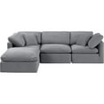 thumbnail image 3 of Meridian Furniture Indulge 94" Velvet L-Shaped Modular Sectional in Gray, 3 of 10