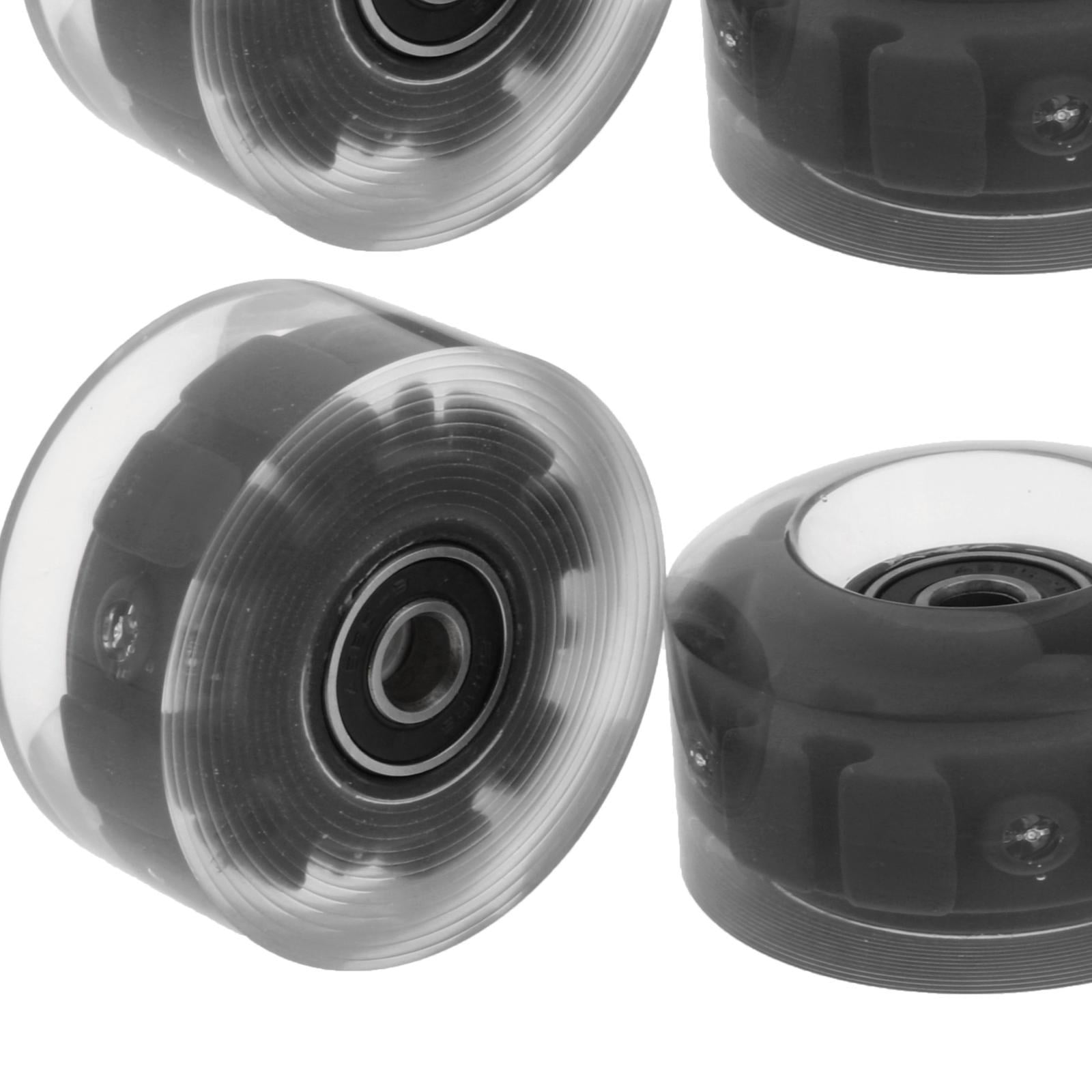 4Pack LED Quad Roller Skate Wheels w/ Bearings for Double Row Skateboard Repair 