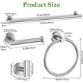 thumbnail image 6 of 5-Piece Towel Bar Set Brushed Nickel Bathroom Hardware Set Include Towel Bar Towel Ring Paper Towel Holder Coat Hooks Stainless Steel Wall-Mounted 23.6 in, 6 of 14