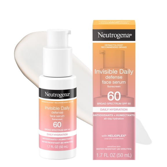Neutrogena Invisible Daily Defense Face Serum Sunscreen with SPF 60 , 1.7 Fl oz