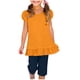 thumbnail image 1 of Blusas y camisas de cuello redondo y manga corta para niños, primavera y verano, color liso, mangas abullonadas, camiseta falbala de manga corta y cuello redondo para niños, top de poliéster para niño, 1 of 8