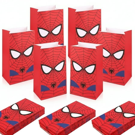 12 PCS Spiderman Flavor Bags Superhero Gift Bags Spiderman Gift Bags Hero Goody Bags