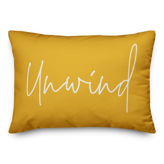 Creative Products Unwind Script Yellow 14x20 Indoor / Outdoor Pillow