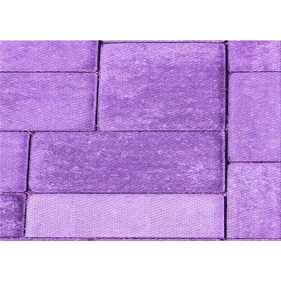 Ahgly Company Machine Washable Indoor Rectangle Transitional Violet Purple Area Rugs, 3' x 5'