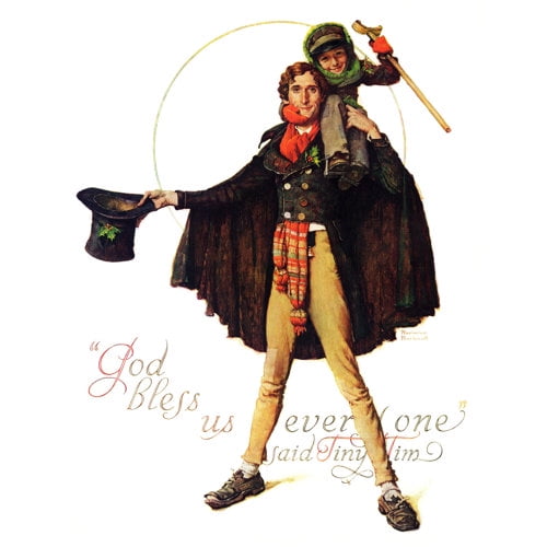 Marmont Hill "Tiny Tim" by Norman Rockwell Painting Print on Canvas