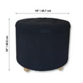 thumbnail image 3 of ITY International - Pouf Rond/ Repose-Pieds avec Rangement, Tissu Peluche, 18 Pouces x 16 Pouces, Noir, 3 of 5