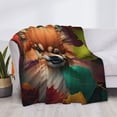 thumbnail image 3 of Fuzoiu Colorful Leaf Chihuahua Print Flannel Blanket,Throw Blanket,Flannel Home Decor,Fleece Bed Blankets,Cozy Soft Blanket for Bed, Sofa, Camping, and Travel-40"x30", 3 of 6