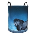 thumbnail image 2 of PAYOHTO Foldable Laundry Room Hamper Bucket Waterproof Bathroom Basket for College Student Living Room Storage Pillows Blankets Lion on the Savannah, 2 of 8