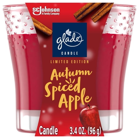 Glade Candle Jar, Air Freshener, Autumn Spiced Apple, Limited Edition Scent, 3.4 Oz