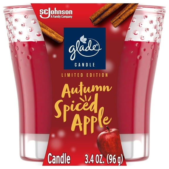 Glade Candle Jar, Air Freshener, Autumn Spiced Apple, Limited Edition Scent, 3.4 Oz