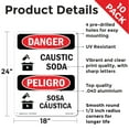 thumbnail image 2 of Caustic Soda OSHA Danger Aluminum Sign 24 Inch x 18 Inch - 10 Pack, 2 of 8