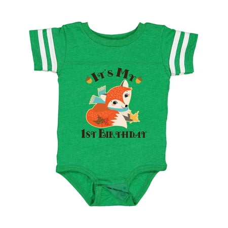 

Inktastic 1st Birthday Woodland Fox Gift Baby Boy or Baby Girl Bodysuit