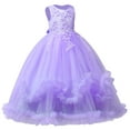 thumbnail image 2 of IBTOM CASTLE Flower Girl Princess Floral Boho Lace Embroidered Pageant Dresses for Kids Party Wedding Puffy Communion Maxi Gown 7-8 Years Purple, 2 of 7