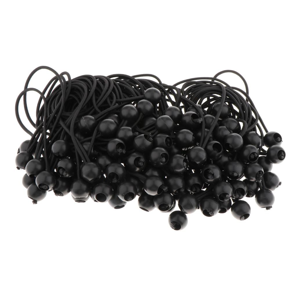 LOT OF 100  6" INCH BLACK BALL BUNGEE CORD  TIE DOWN STRAP CANOPY ACCESSORY 