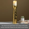 thumbnail image 5 of Elements 4X16 Inch Gold Foil Ceramic Candle Holder, 5 of 9