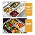 thumbnail image 2 of 2pcs Stainless Steel Rectangular Deepen Divided Dinner Tray Metal Plate for Adults Kids, 2 of 9