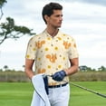 thumbnail image 3 of Qokaie Squirrel And Leaves Drawing Men’s Polo Shirts – Premium Pique Breathable Classic Polo Shirt – Stylish Short Sleeve Polo with 3-Button Placket-Medium, 3 of 6