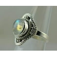 thumbnail image 2 of Navya Craft Rainbow Moonstone Oval 925 Sterling Silver Handmade Women Statement Ring Size 13.0, 2 of 4