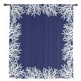 thumbnail image 2 of Coastal Coral Semi Sheer Curtains Drapes for Living Room, Bedroom, French Doors Window 45 Inches Long, Navy Blue Ocean Marine Nautical Beach Rod Pocket Chiffon Curtain Drapery Voile Draperies Panel, 2 of 6