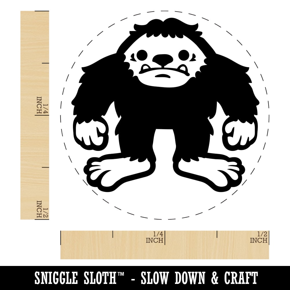 Bigfoot Sasquatch Cryptozoology Self-Inking Rubber Stamp Ink Stamper - Black Ink - Mini 1/2 Inch