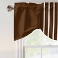 thumbnail image 4 of Brown White Stripe Tie Up Valance Curtains for Windows, Kitchen Curtains Window Treatments, Modern Rustic Vertical Striped Short Window Shades Valances for Bedroom Bathroom Cafe 54"x18", 4 of 8