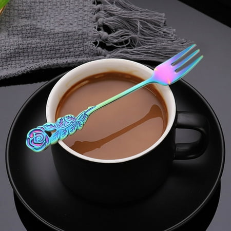

KKCXFJX Lightning Deals of Today Christmas Stainless Steel Rose Spoon Fork Coffee Stirring Spoons Creative Dessert Forks Christmas Gifts Kitchen Accessories Tableware Decoration
