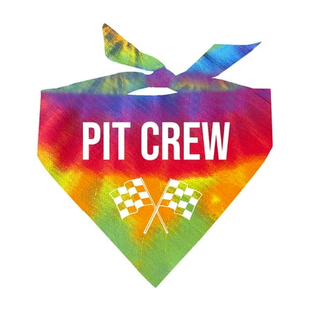 Pit Crew Racing Theme Tie Dye Pattern Triangle Dog Bandana