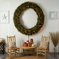 thumbnail image 5 of Nearly Natural 6ft. Large Flocked Artificial Christmas Wreath with Pinecones, Berries, 600 Clear LED Lights and 1080 Bendable Branches, 5 of 5