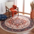 thumbnail image 2 of SAFAVIEH Journey Casey Oriental Machine Washable Area Rug, Ivory/Red, 6'7" x 6'7" Round, 2 of 8