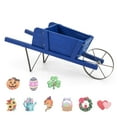 thumbnail image 2 of Costway Wooden Wagon Planter Decorative Indoor/Outdoor Rustic Flower Cart with Wheel Blue, 2 of 10